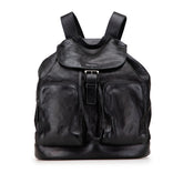 プラダ 三角ロゴプレート リュック バックパック VZ0053 ブラック カーフ レディース PRADA 【中古】